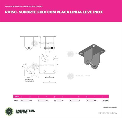 RD-RODAS E RODIZIOS - SFPLL-INOX 05026 