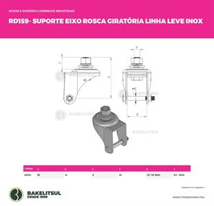 SUPORTE GIRATÓRIO INOX ROSCA LINHA LEVE  05034 