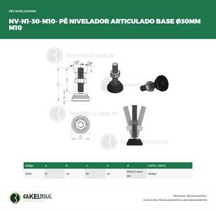 PÉ NIVELADOR ARTICULADO N1 BASE 30 M10 05154 F3 01723 