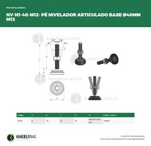 PÉ NIVELADOR ARTICULADO N1 BASE 40 M12 05176 
