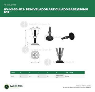 PÉ NIVELADOR ARTICULADO N1 BASE 50 M12 05187 F3 01756 