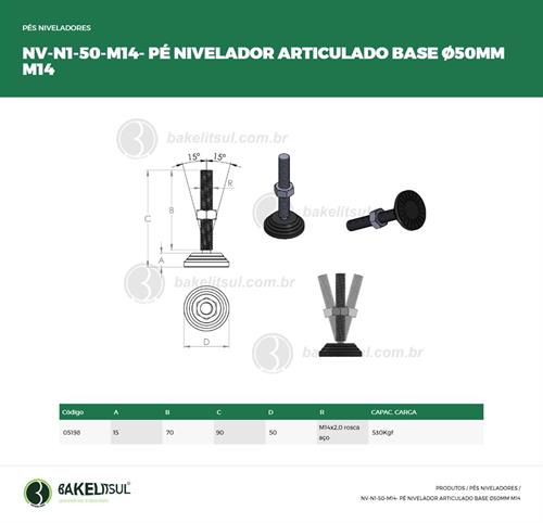 PÉ NIVELADOR ARTICULADO N1 BASE 50 M14 05198 F3 01767 