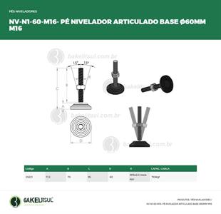 PÉ NIVELADOR ARTICULADO N1 BASE 60 M16 05221 F3 1789 