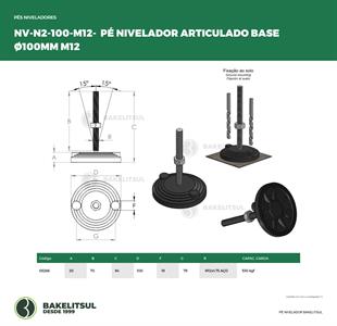 PÉ NIVELADOR ARTICULADO N2 BASE 100 M12 05266 F3 02173 
