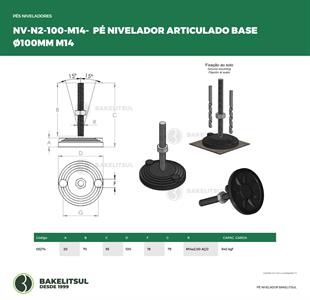 PÉ NIVELADOR ARTICULADO N2 BASE 100 M14 05274 F3 02181 