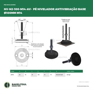 PÉ NIVELADOR ARTICULADO ANTI VIBRAÇÃO N2 BASE 100 M14 05570 F3 02869 
