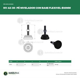 PÉ NIVELADOR ROSCA EXTERNA BASE 30 FLEXÍVEL 05731 F3 02580 