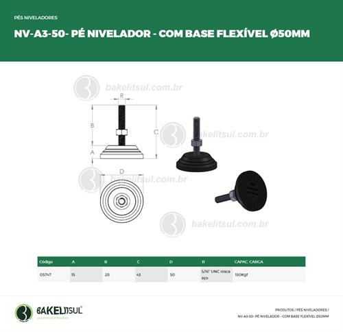 PÉ NIVELADOR ROSCA EXTERNA BASE 50 FLEXÍVEL 05747 F3 02596 