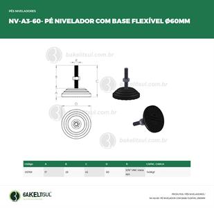 PÉ NIVELADOR ROSCA EXTERNA BASE 60 FLEXÍVEL 05769 F3 02618 