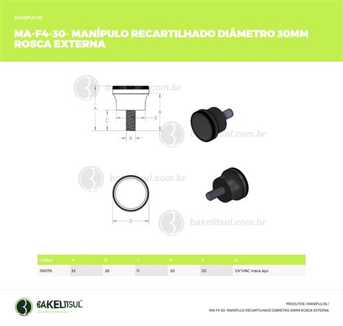 MANÍPULO RECARTILHADO 30MM ROSCA EXTERNA 06076 F3 03697 