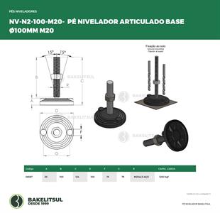 PÉ NIVELADOR ARTICULADO N2 BASE 100 M20 06587 F3 03509 