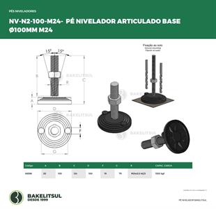 PÉ NIVELADOR ARTICULADO N2 BASE 100 M24 06596 F3 03515 