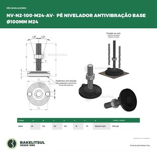 PÉ NIVELADOR ARTICULADO ANTI VIBRAÇÃO N2 BASE 100 M24 06614 F3 03536 