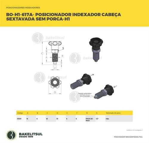 POSICIONADOR INDEXADOR H1 SEXTAVADO SEM PORCA 06691 
