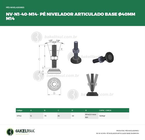 PÉ NIVELADOR ARTICULADO N1 BASE 40 M14 07142 F3 04416 