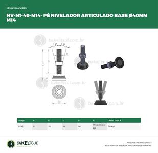 PÉ NIVELADOR ARTICULADO N1 BASE 40 M14 07142 F3 04416 