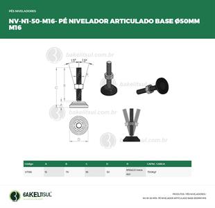 PÉ NIVELADOR ARTICULADO N1 BASE 50 M16 07186 F3 04460 