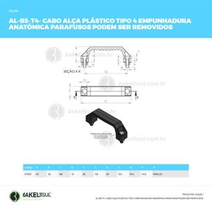 ALÇA PLÁSTICA TIPO 4 ANATÔMICO PARAFUSOS REMOVÍVEIS 07337 F3 05306 