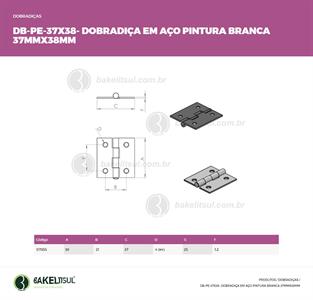 DOBRADIÇA AÇO PINTADA BRANCA DB-PAC 07855 