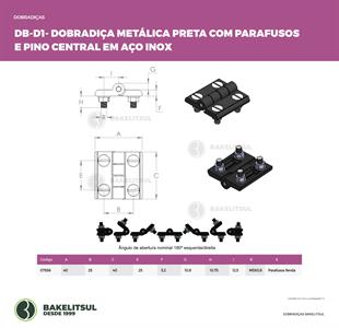 DOBRADIÇA METÁLICA INOX DB-D1 07856 F3 06399 