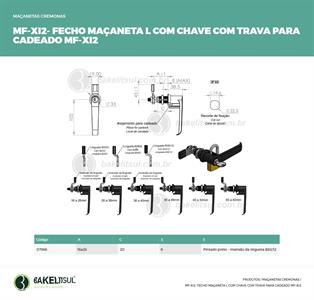 MAÇANETA L TRAVA CADEADO E CHAVE MF-XI2 07966 