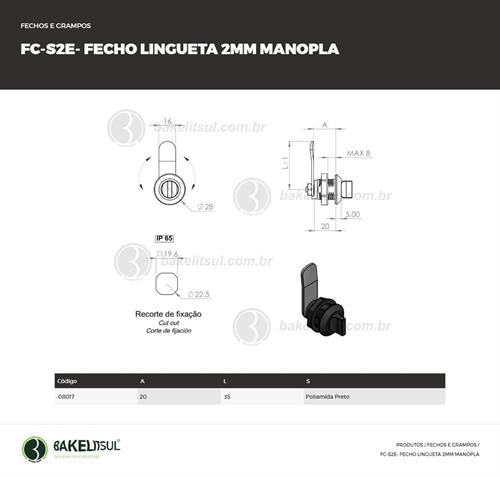FECHO LINGUETA MANOPLA FC-S2E 08017 