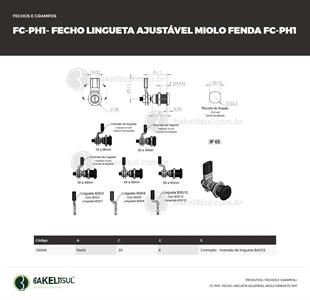 FECHO LINGUETA AJUSTÁVEL MIOLO FENDA FC-PH1 08036 
