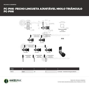 FECHO LINGUETA AJUSTÁVEL MIOLO TRIÂNGULO FC-PH6 08042 