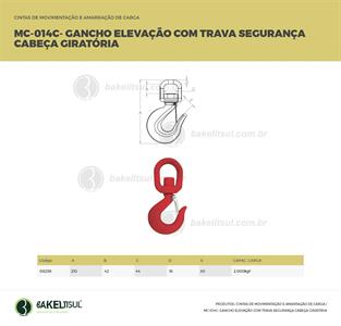 GANCHO GIRATÓRIO DE ELEVAÇÃO COM TRAVA MC-014C 08298 