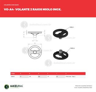 VOLANTE DOIS RAIOS MIOLO INOX VO-A4 08340 F3 06499 