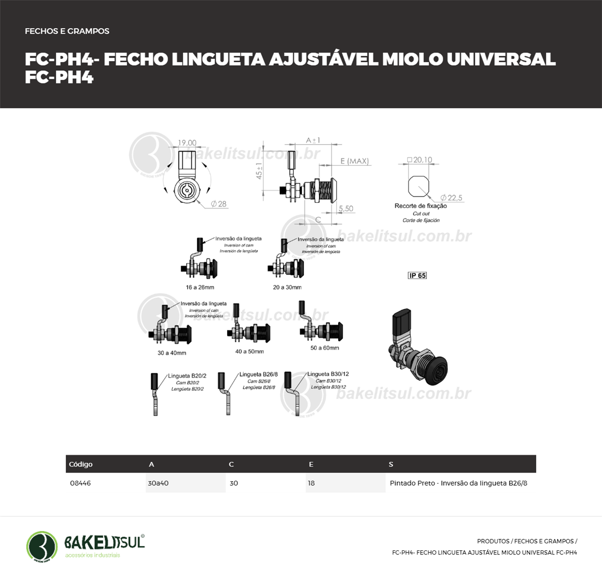 Clique aqui para visualizar a imagem técnica FC-FECHO-ZK-PH4-EX-30A40-M22-30-RZK-UNIVERSAL PRETO Clique aqui para visualizar a imagem técnica FC-FECHO-ZK-PH4-EX-30A40-M22-30-RZK-UNIVERSAL PRETO