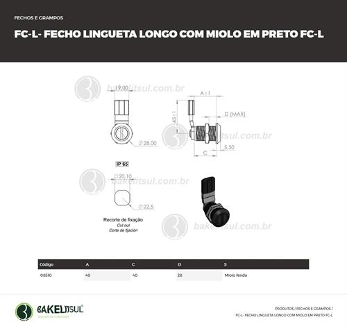 FECHO LINGUETA METÁLICO MIOLO FENDA FC-L1 08510 