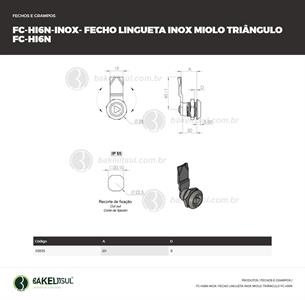 FECHO LINGUETA INOX MIOLO TRIÂNGULO FC-HI6 08515 