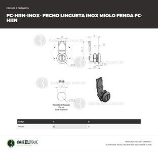 FECHO LINGUETA INOX MIOLO FENDA FC-HI1 08530 