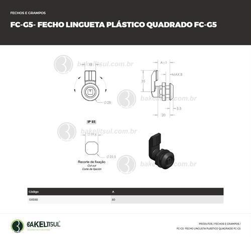 FECHO LINGUETA PLÁSTICO MIOLO QUADRADO FC-G5 08598 