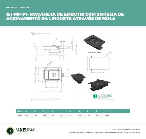MAÇANETA DE EMBUTIR COM SISTEMA DE ACIONAMENTO DA LINGUETA 30% off 08610 