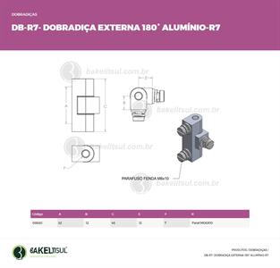 DOBRADIÇA ALUMÍNIO 180° DB-R7 08630 