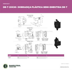 DOBRADIÇA PLÁSTICA SEMI-EMBUTIDA DB-T 08631 