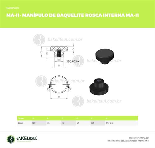 MANÍPULO REDONDO DE BAQUELITE 47MM ROSCA INTERNA 08662 