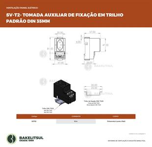 TOMADA AUXILIAR FIXAÇÃO TRILHO DIN 35 08755 