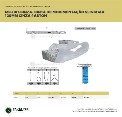CINTA DE MOVIMENTAÇÃO SLINGBAK 120MM 8 TONELADAS 08819 