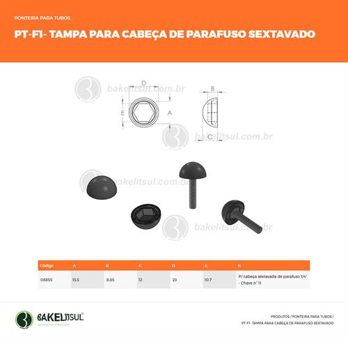 TAMPA PARA CABEÇA DE PARAFUSO SEXTAVADO 08855 F3 06571 