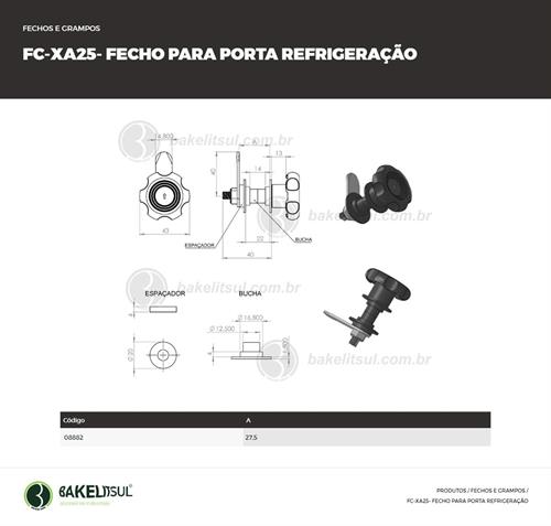 FECHO LINGUETA REFRIGERAÇÃO FC-XA25 08882 F3 01542 