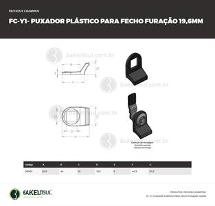 PUXADOR PARA FECHO LINGUETA FURAÇÃO 19,6mm 08903 