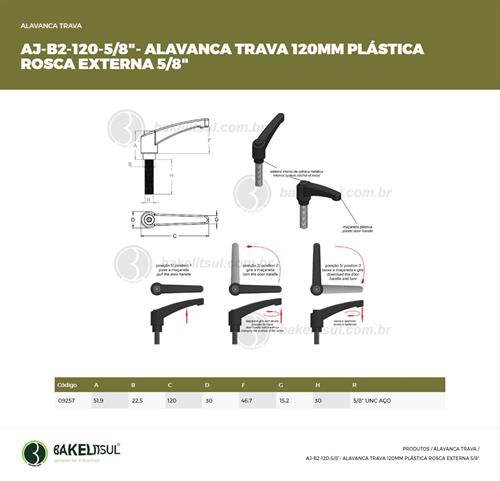 AJUSTADOR ALAVANCA TRAVA 120MM PLÁSTICA ROSCA EXTERNA-5/8" 09257 