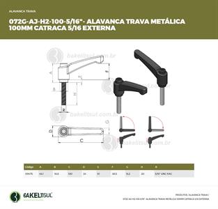 AJUSTADOR ALAVANCA TRAVA 100MM METÁLICA ROSCA EXTERNA-5/16" 09475 F3 06965 