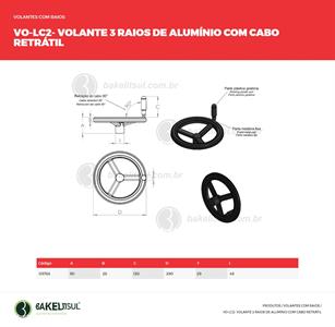 VOLANTE 3 RAIOS DE ALUMÍNIO COM CABO RETRÁTIL 09763 F3 07281 
