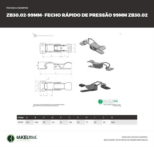 FECHO RÁPIDO DE PRESSÃO AÇO 99MM ZB-30.02 09776 F3 07294 