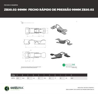 FECHO RÁPIDO DE PRESSÃO AÇO 99MM ZB-30.02 09776 F3 07294 