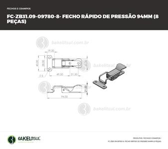FECHO RÁPIDO DE PRESSÃO AÇO OU INOX 94 A 117MM FC-ZB 09780 F3 07298 